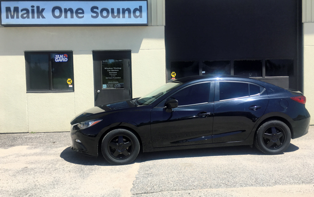 2018 Mazda3 with professional window tint in North Bay
